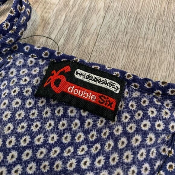 Double Six Ditsy Floral Blue Maxi Peasant Dress Daisy S Small - Picture 5 of 8